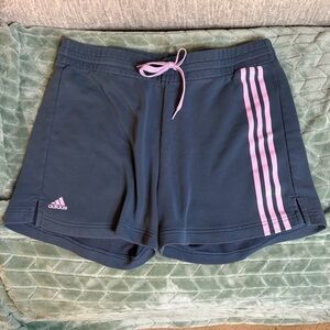 Adidas Women's Athletic Shorts in Navy and Pink